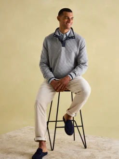 Sale Joules Malton Quilted Jersey Pullover Sweatshirt Grey