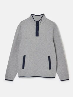 Sale Joules Malton Quilted Jersey Pullover Sweatshirt Grey