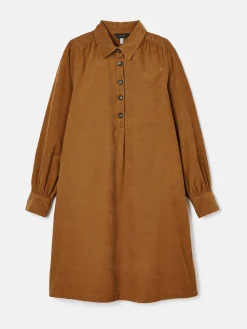 Joules Maple Corduroy Shirt Dress Brown