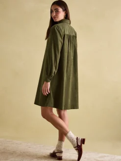 Discount Joules Maple Khaki Green Corduroy Shirt Dress KhakiGreen