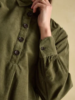 Discount Joules Maple Khaki Green Corduroy Shirt Dress KhakiGreen