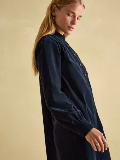 New Joules Maple Navy Blue Corduroy Shirt Dress NavyBlue