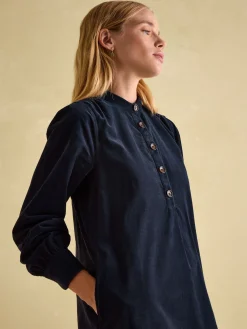 New Joules Maple Navy Blue Corduroy Shirt Dress NavyBlue