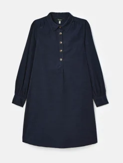 New Joules Maple Navy Blue Corduroy Shirt Dress NavyBlue
