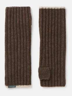 Online Joules Marie Fingerless Gloves Brown