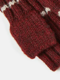 Outlet Joules Marie Burgundy Red Fingerless Gloves BurgundyRed