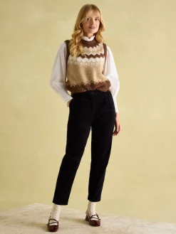 Online Joules Mariella Cotton Frill Neck Blouse Cream