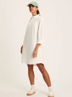 Outlet Joules Marlowe Dress with Shirt/ Nehru Collar White