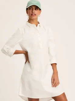 Outlet Joules Marlowe Dress with Shirt/ Nehru Collar White