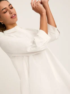 Outlet Joules Marlowe Dress with Shirt/ Nehru Collar White