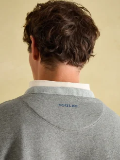 Hot Joules Mason Grey Marl Graphic Crew Neck Jumper GreyMarl