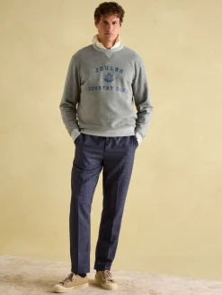 Hot Joules Mason Grey Marl Graphic Crew Neck Jumper GreyMarl