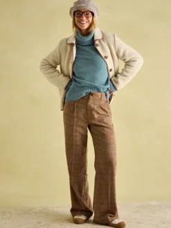 Discount Joules May Merino Wool Jumper with Detachable Roll Neck Blue