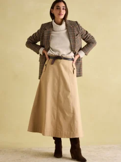 New Joules May Merino Wool Jumper with Detachable Roll Neck Oatmeal