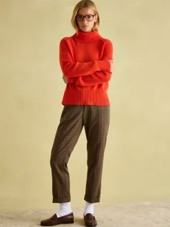 Joules May Merino Wool Jumper with Detachable Roll Neck Orange