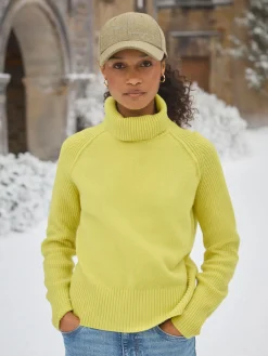 Online Joules May Merino Wool Jumper with Detachable Roll Neck Yellow