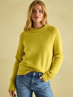 Online Joules May Merino Wool Jumper with Detachable Roll Neck Yellow