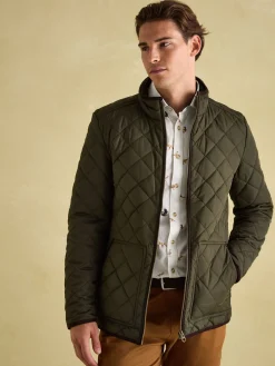 Joules Maynard Diamond Quilted Jacket Green