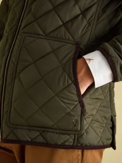 Joules Maynard Diamond Quilted Jacket Green