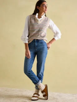 Online Joules Melanie Cotton Ruffle Blouse White