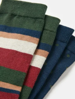 Discount Joules Men's Kingsbury Multi Navy 2 Pack Socks (size 7-12) MultiNavy