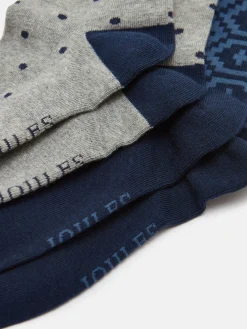 Online Joules Men's Kingsbury 2 Pack Socks (size 7-12) Navy/Grey
