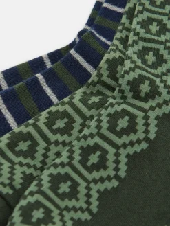 Joules Men's Kingsbury 2 Pack Socks (size 7-12) Navy/Khaki