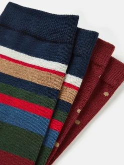 Hot Joules Men's Kingsbury 2 Pack Socks (size 7-12) Red