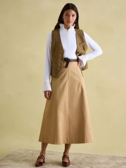 Best Joules Meredith A-line Midi Skirt Tan