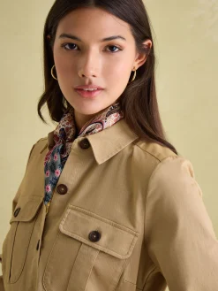 Discount Joules Meredith Tan Brown Midi Shirt Dress TanBrown