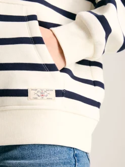 Clearance Joules Milbourne Navy & White Striped Embroidered Hoodie Navy&WhiteStriped