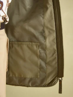 Joules Minx Showerproof Diamond Quilted Gilet Green