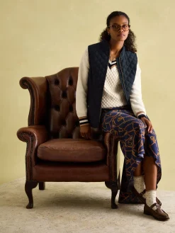 New Joules Minx Navy Blue Showerproof Diamond Quilted Gilet NavyBlue