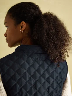 New Joules Minx Navy Blue Showerproof Diamond Quilted Gilet NavyBlue