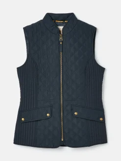 New Joules Minx Navy Blue Showerproof Diamond Quilted Gilet NavyBlue