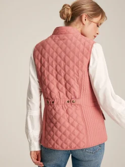 Discount Joules Minx Rose Pink Showerproof Diamond Quilted Gilet RosePink