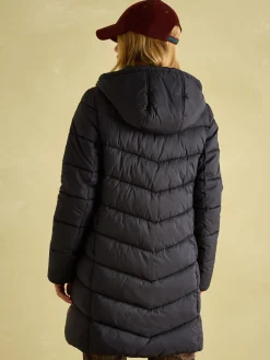New Joules Moorsdale Mid Length Showerproof Padded Coat Black