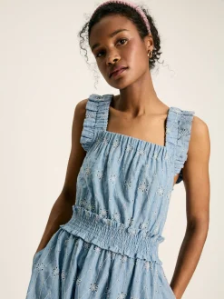 Best Joules Nadia Broderie Sun Dress Blue