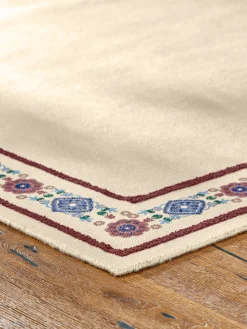 New Joules Blenheim Cotton Border Rug Natural