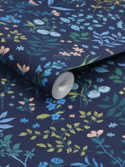 Online Joules Navy Blue Holcombe Floral 10M Wallpaper NavyBlue