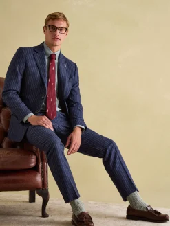 Discount Joules Slim Fit Herringbone Suit Jacket Navy