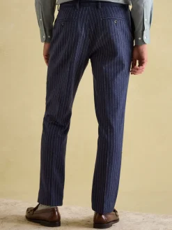 Discount Joules Slim Fit Pinstripe Suit Trousers Navy