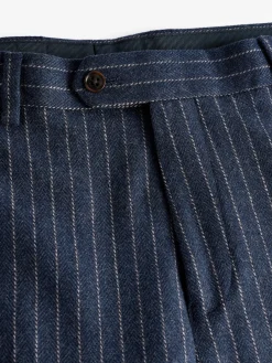 Discount Joules Slim Fit Pinstripe Suit Trousers Navy