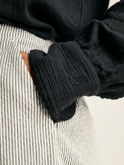 Joules Nell Button Through Cotton Shirt Navy