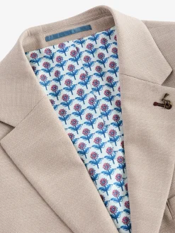 Sale Joules Slim Textured Suit Jacket Neutral