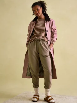 Clearance Joules New Harbour Chocolate Brown pink Boat Neck Breton Top ChocolateBrownpink