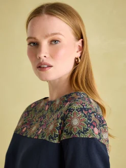 Discount Joules New Harbour Navy Damask Boat Neck Breton Top NavyDamask