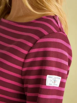 Sale Joules New Harbour Boat Neck Breton Top Pink/Plum