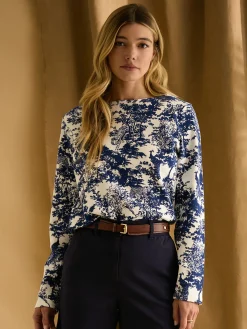 Clearance Joules New Harbour Safari Blue Boat Neck Breton Top SafariBlue