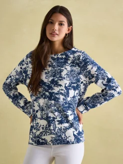 Clearance Joules New Harbour Safari Blue Boat Neck Breton Top SafariBlue